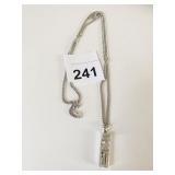 SILVER 925 BLOCK PENDANT NECKLACE SEE PHOTO FOR