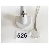 27MM CRYSTAL ETCHED CRESCENT PENDANT NECKLACE