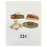RAILROAD WATCH FOBS TRAINS CLOCK BODY BY FISHER