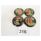 RUSSIAN FOLK ART HAND PAINTED LACQUERED PINS