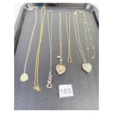 PENDANT NECKLACES HEART LOCKETS GOLD TONE CHAINS