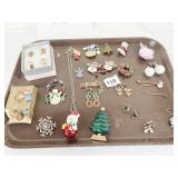ASSORTED CHRISTMAS THEME NOVELTY JEWELRY PINS