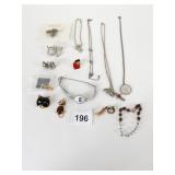 LIZ CLAIRBORNE BUG PIN MICKEY MOUSE HEART PIN CAT