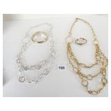 GOLD TONE BANGLE BRACELET WIRE PIN WITH PEARLS