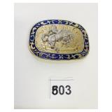 UNBRANDED GOLD TONE BELT BUCKLE WITH RODEO BRONK