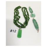 GREEN STONE CHIP MULTISTRAND NECKLACE GREEN