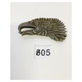 SIGNED INDIANA METALCRAFT EAGLE HEAD BELT BUCKLE