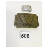 HIT LINE USA BELT BUCKLE BRASS