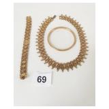 TRIFARI COPPER FINISH NECKLACE BRACELET BANGLE