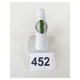 GREEN STONE POSSIBLY DIOPSIDE SIZE 6 RING FIVE