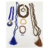 LAPIS LAZULI PENDANT NECKLACE MULTI STRAND BLUE