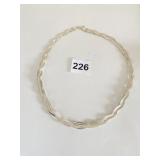 STERLING SILVER BRAIDED NECKLACE 19" LONG ITALY