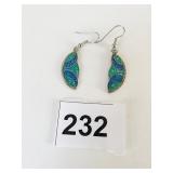 STERLING SILVER INLAY EARRINGS