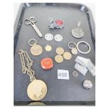 LARGE CAESARS PLACE GOLD TONE TOKEN PENDANT