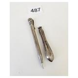 SHARP ENGLAND SILVER MARKED PENCIL SILVER HOLLOW