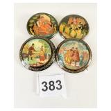 RUSSIAN FOLK ART HAND PAINTED LACQUERED PINS