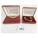 REED AND BARTON DAMASCUS CUFF BRACELET AND