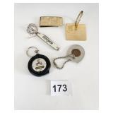 GROUP OF ADVERTISING KEYRINGS STANLEY TAPE