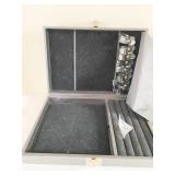 BLACK JEWELRY STORAGE BOX RING SECTION SNAP TABS