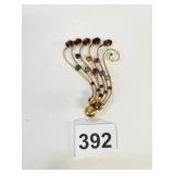 1/20 12K M&S PIN WITH MULTICOLOR STONES