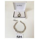 LEVIEUX SWAROVSKI CRYSTAL & MARCASITE PENDANT