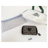 CLOTH COIN CLEAR VINYL BAG BORGHESE WHITE AND