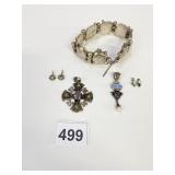 MADE IN MEXICO SILVER BRACELET PIN AND SLIDE