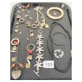 BOHO NECKLACE WITH HEARTS CIRCLES BANGLE