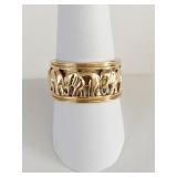 18K GOLD ELEPHANT DESIGN RING SZ. 9.5 - 8.99 GRAMS