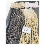 POLISHED STONE CHIP NECKLACES BRACELETS ONE PAIR
