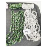 POLISHED STONE CHIP NECKLACES BRACELETS CLEAR