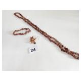 EARTHTONE POLISHED CHIP NECKLACE BRACELET AND