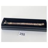 STERLING SILVER PANTHER LINK BRACELET FACETED