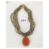 VINTAGE 1960S TANNER MULTISTRAND BEADED NECKLACE