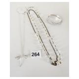 SILVER TONE RHINESTONE HINGED BRACELET CLEAR AND