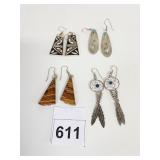 NATIVE AMERICAN DESIGN EARRINGS SILVER KOKOPELI