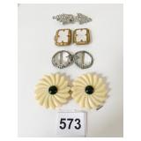BELT BUCKLES RHINESTONE GLASS CELLULOID FLOWERS