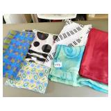 SCARF LOT RECTANGLES GREEN HAND DYED BLUE AND