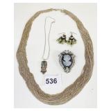 OPC MULTI FINE CHAIN NECKLACE 34" LONG 20 STRANDS