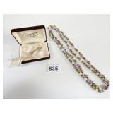 GLASS BEAD NECKLACE 46" LONG CARRICK SCOTLAND