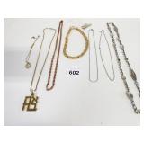 NECKLACE LOT GOLD TONE CHAIN TOGGLE CLOSE SILVER
