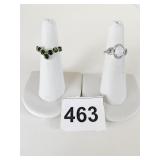SILVER 925 RINGS GREEN DIOPSIDE AND OPAL SIZE 5