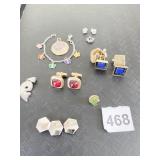 RINGS ADJUSTABLE SILVER TONE METAL WITH PURPLE