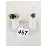 GOLD TONE LEOPARD HEAD COCKTAIL RING WITH GREEN