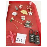 PINS FAN CAT ANGEL STICK PINS STARFISH KEYRING