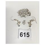 TRIFARI SILVER TONE RHINESTONE PIN MONET SILVER