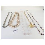 NECKLACE GROUP MONET SILVER TONE CHAIN 60" LONG