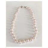 PINK PEARL NECKLACE W/ LARGE PEARLS 18" STRAND