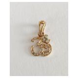 GOOD LUCK PENDANT W/ DIAMONDS 1.22 GRAMS