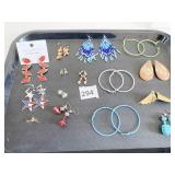 GROUP OF EARRINGS WIRE HOOPS BEADED CANDY CORN